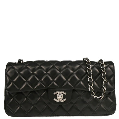 Chanel 2009-2010 Black Lambskin East West Shoulder Bag