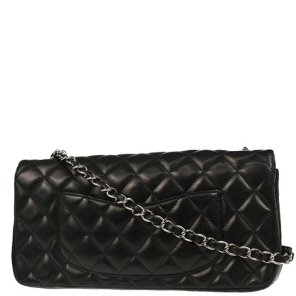 Chanel 2009-2010 Black Lambskin East West Shoulder Bag