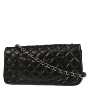 Chanel 2009-2010 Black Lambskin East West Shoulder Bag