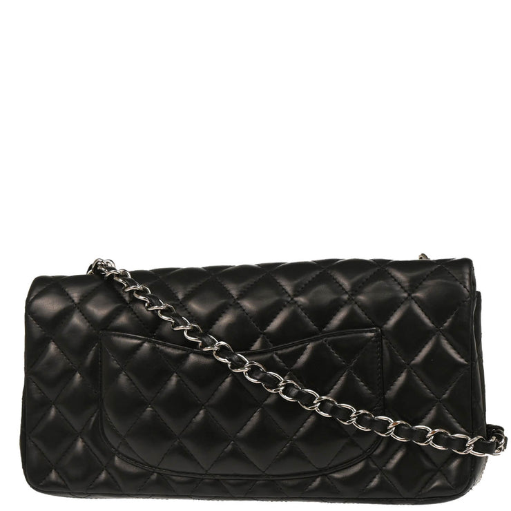 Chanel 2009-2010 Black Lambskin East West Shoulder Bag