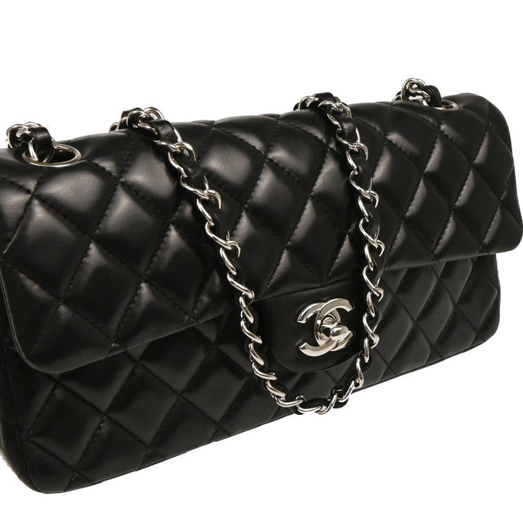 Chanel 2009-2010 Black Lambskin East West Shoulder Bag