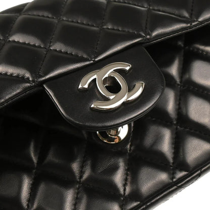Chanel 2009-2010 Black Lambskin East West Shoulder Bag