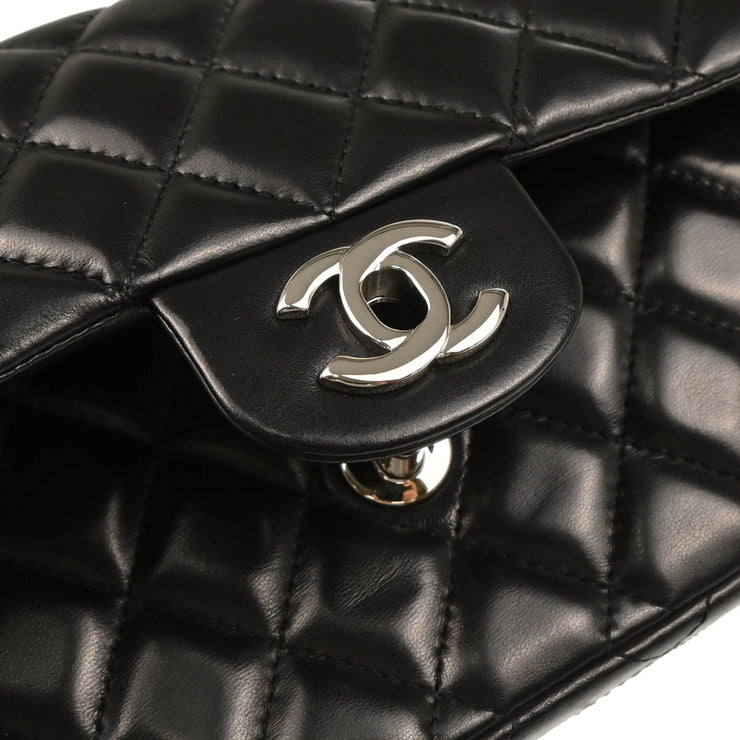 Chanel 2009-2010 Black Lambskin East West Shoulder Bag