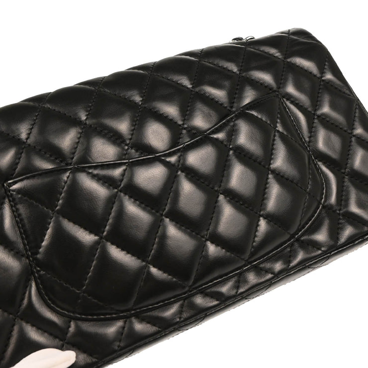 Chanel 2009-2010 Black Lambskin East West Shoulder Bag