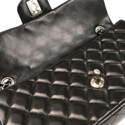 Chanel 2009-2010 Black Lambskin East West Shoulder Bag