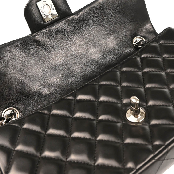 Chanel 2009-2010 Black Lambskin East West Shoulder Bag