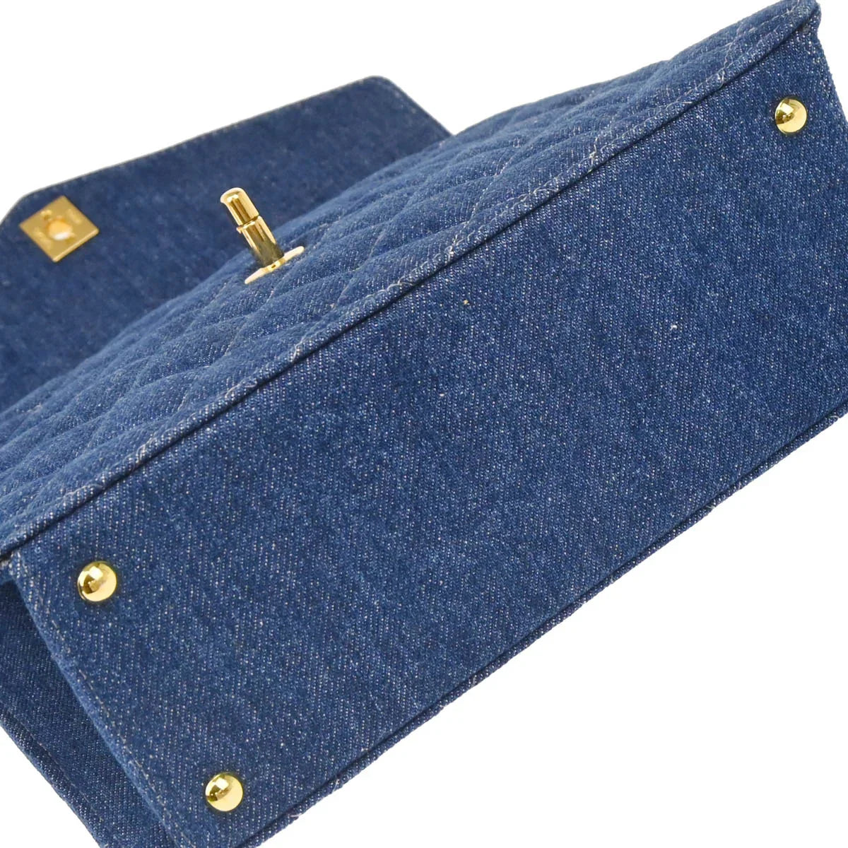 Chanel 1997-1999 Blue Denim Top Handle Handbag