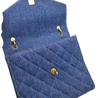 Chanel 1997-1999 Blue Denim Top Handle Handbag