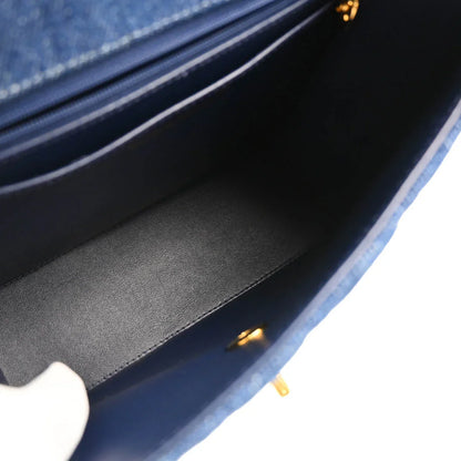 Chanel 1997-1999 Blue Denim Top Handle Handbag