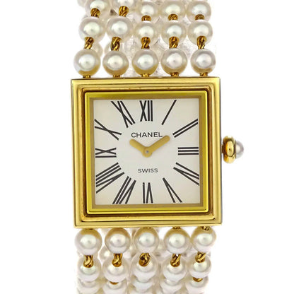 Chanel Mademoiselle Watch Pearl 18KYG #M