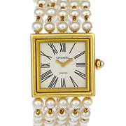 Chanel Mademoiselle Watch Pearl 18KYG #M