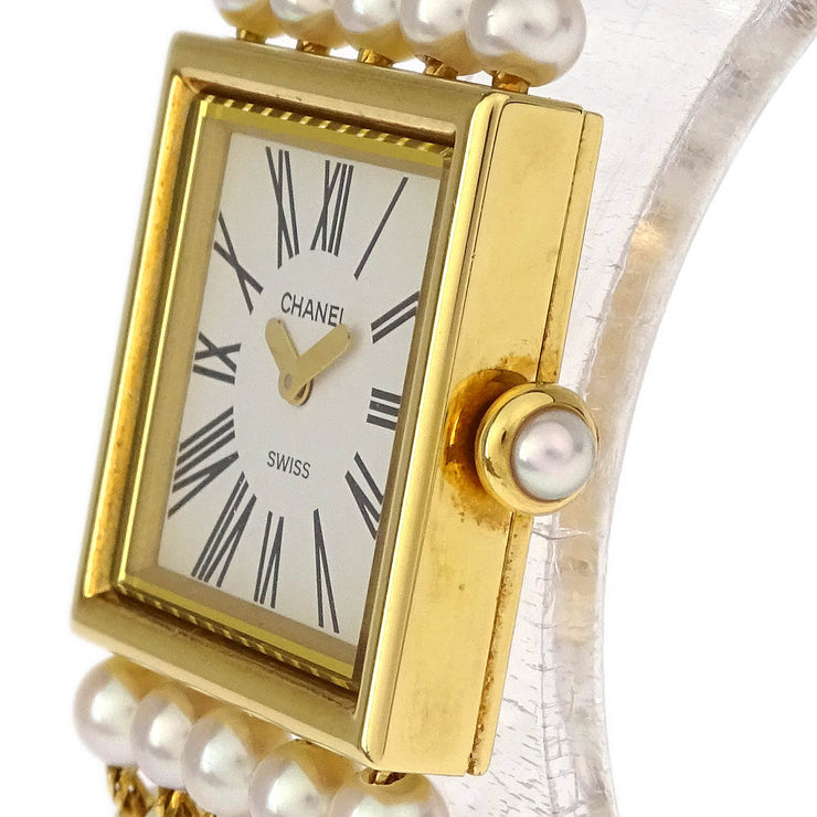Chanel Mademoiselle Watch Pearl 18KYG #M