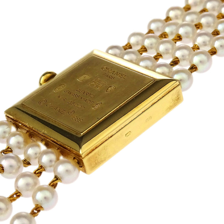 Chanel Mademoiselle Watch Pearl 18KYG #M