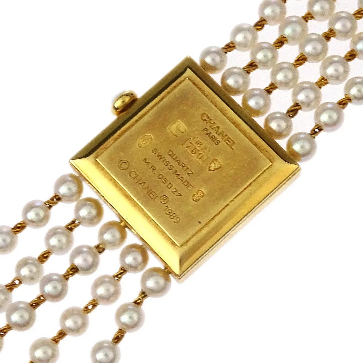 Chanel Mademoiselle Watch Pearl 18KYG #M