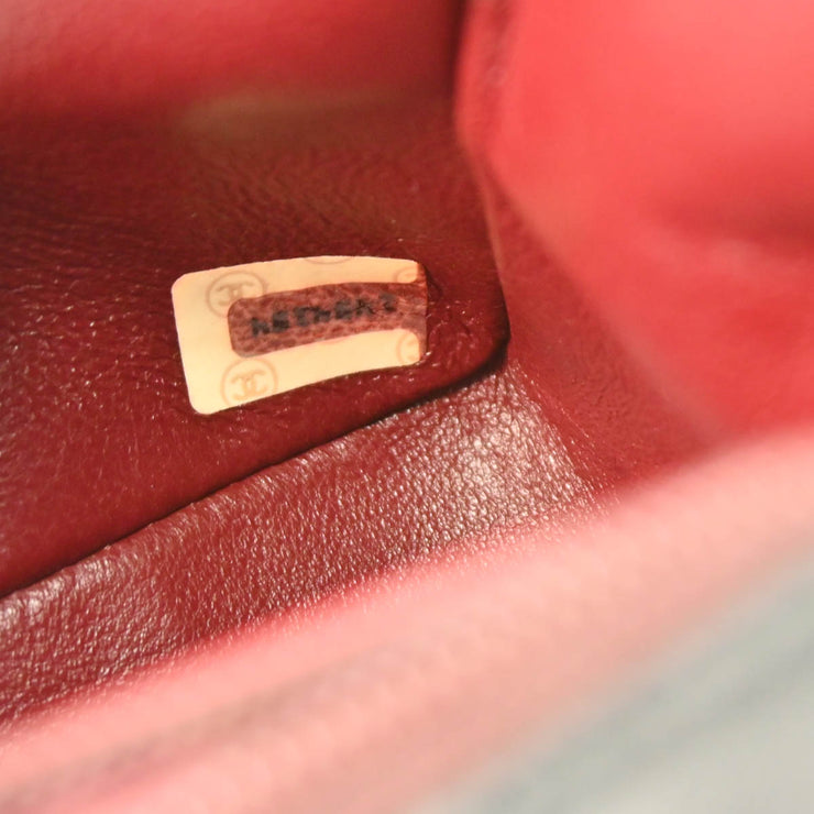 Chanel 1989-1991 Black Lambskin Mini Classic Square Flap Shoulder Bag
