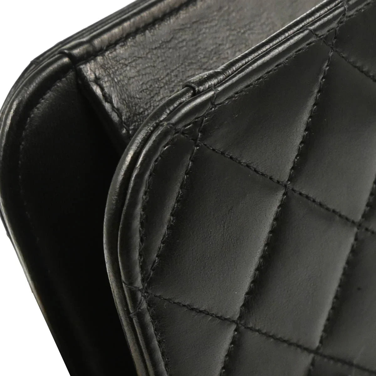 Chanel 2002-2003 Black Lambskin Turnlock Small Full Flap Shoulder Bag