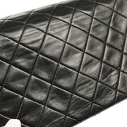 Chanel 1989-1991 Black Lambskin Turnlock Small Full Flap Shoulder Bag