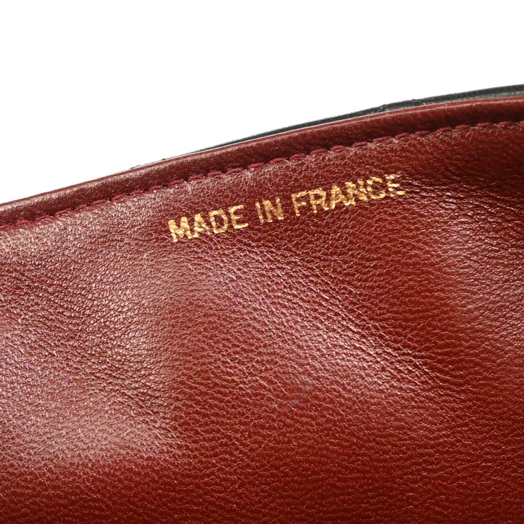 Chanel 1989-1991 Black Lambskin Turnlock Small Full Flap Shoulder Bag
