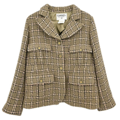 Chanel 1995 Single Breasted Jacket Khaki #40