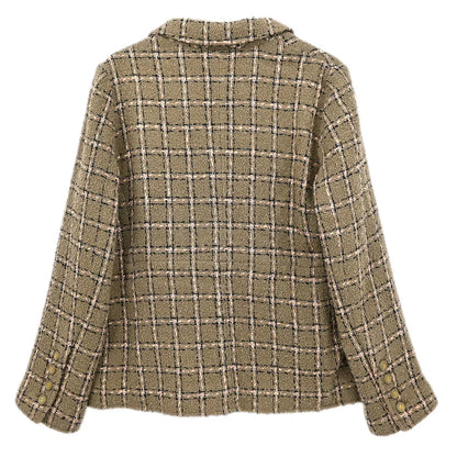 Chanel 1995 Single Breasted Jacket Khaki #40