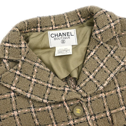 Chanel 1995 Single Breasted Jacket Khaki #40