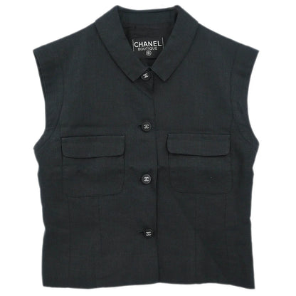Chanel Sleeveless Vest Jacket Black
