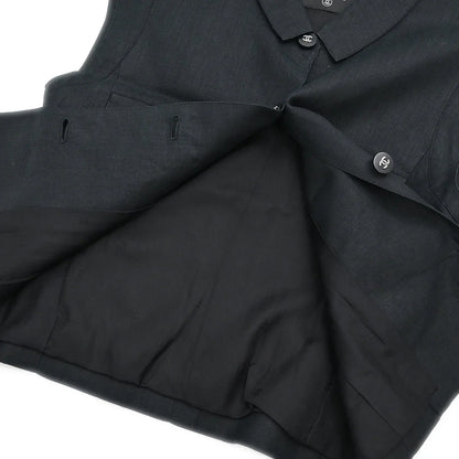 Chanel Sleeveless Vest Jacket Black