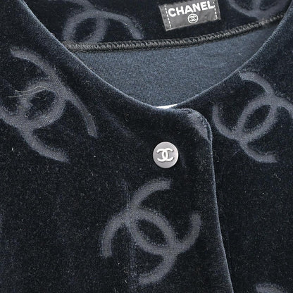 Chanel Single Breasted Collarless Jacket Black #40