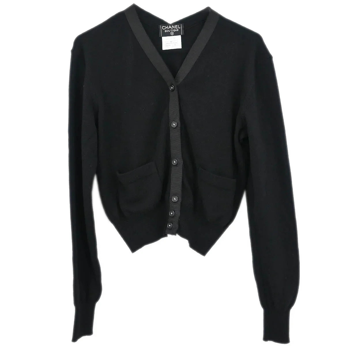 Chanel 1995 Long Sleeve Cardigan Black #44