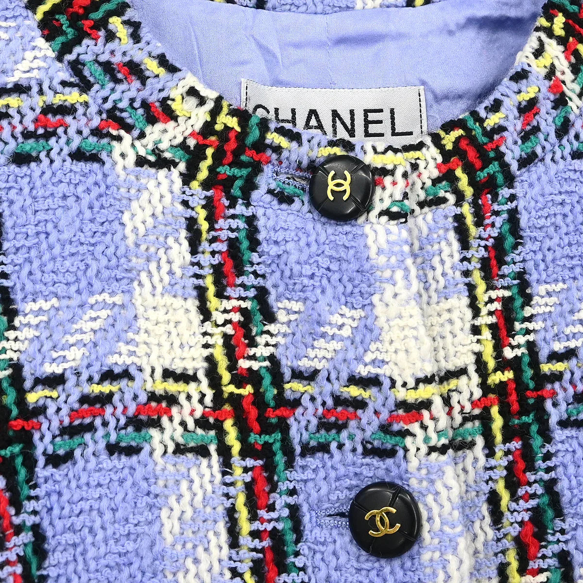 Chanel 1995 Setup Suit Jacket Skirt Light Blue #38