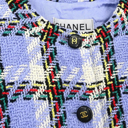 Chanel 1995 Setup Suit Jacket Skirt Light Blue #38