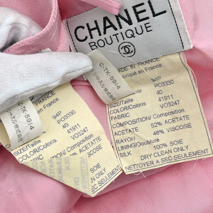 Chanel 1994 Setup Suit Jacket Skirt Pink #40