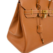 Hermes 2001 Gold Courchevel Birkin 35 Handbag