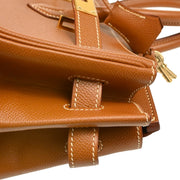 Hermes 2001 Gold Courchevel Birkin 35 Handbag