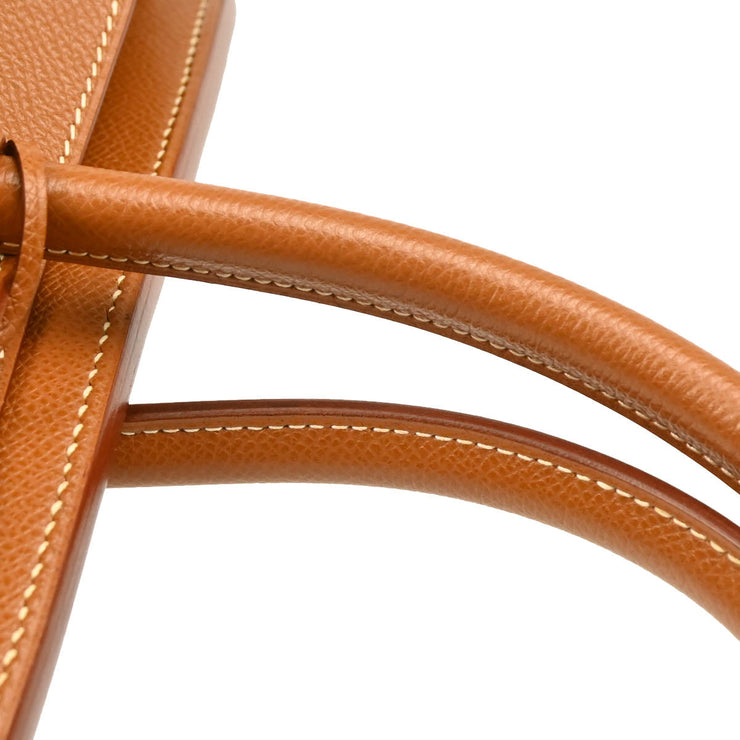 Hermes 2001 Gold Courchevel Birkin 35 Handbag