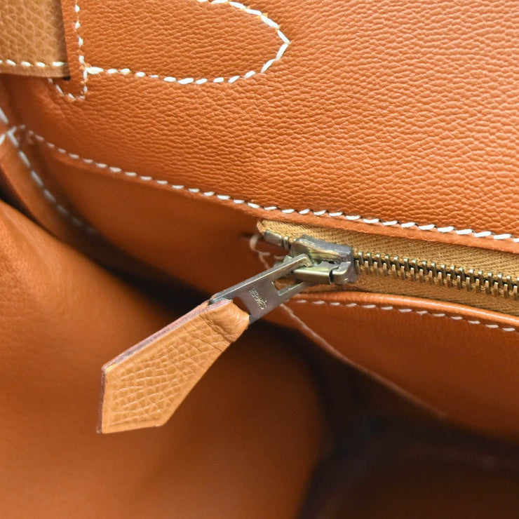 Hermes 2001 Gold Courchevel Birkin 35 Handbag
