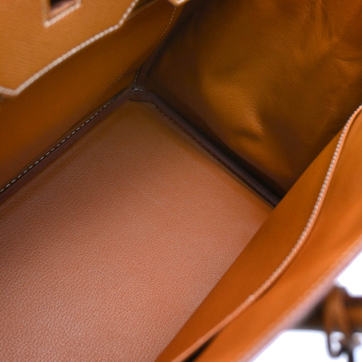Hermes 2001 Gold Courchevel Birkin 35 Handbag
