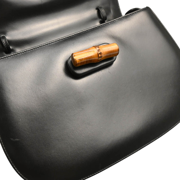 Gucci Black Bamboo 2way Shoulder Handbag