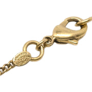 Chanel Chain Necklace Pendant Rhinestone Gold 06A