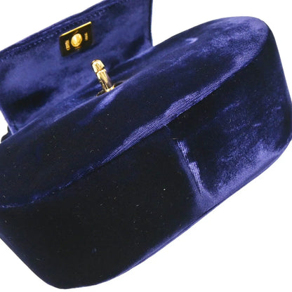 Chanel 1996-1997 Navy Velvet Handbag