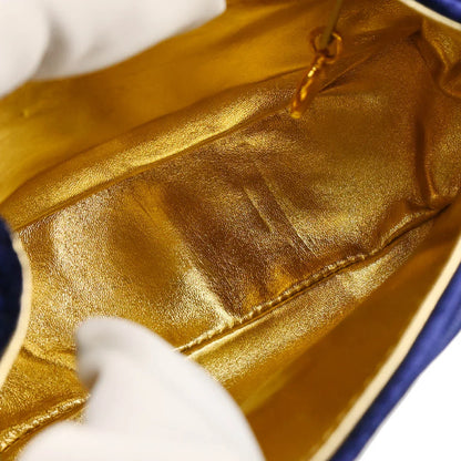Chanel 1996-1997 Navy Velvet Handbag