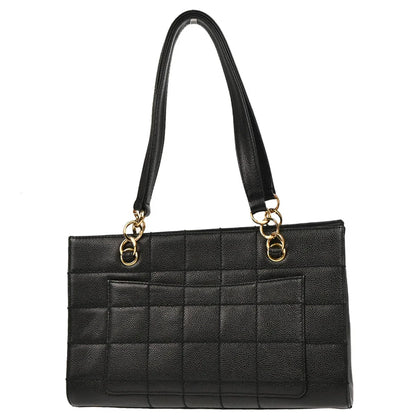 Chanel 2001-2003 Black Caviar Wild Stitch Choco Bar Chain Handbag