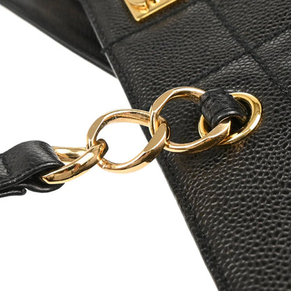 Chanel 2001-2003 Black Caviar Wild Stitch Choco Bar Chain Handbag