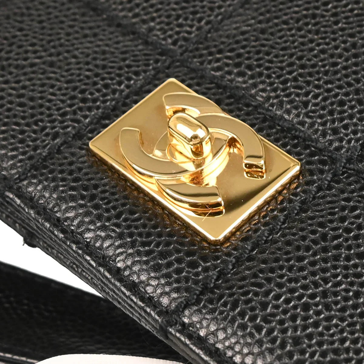 Chanel 2001-2003 Black Caviar Wild Stitch Choco Bar Chain Handbag