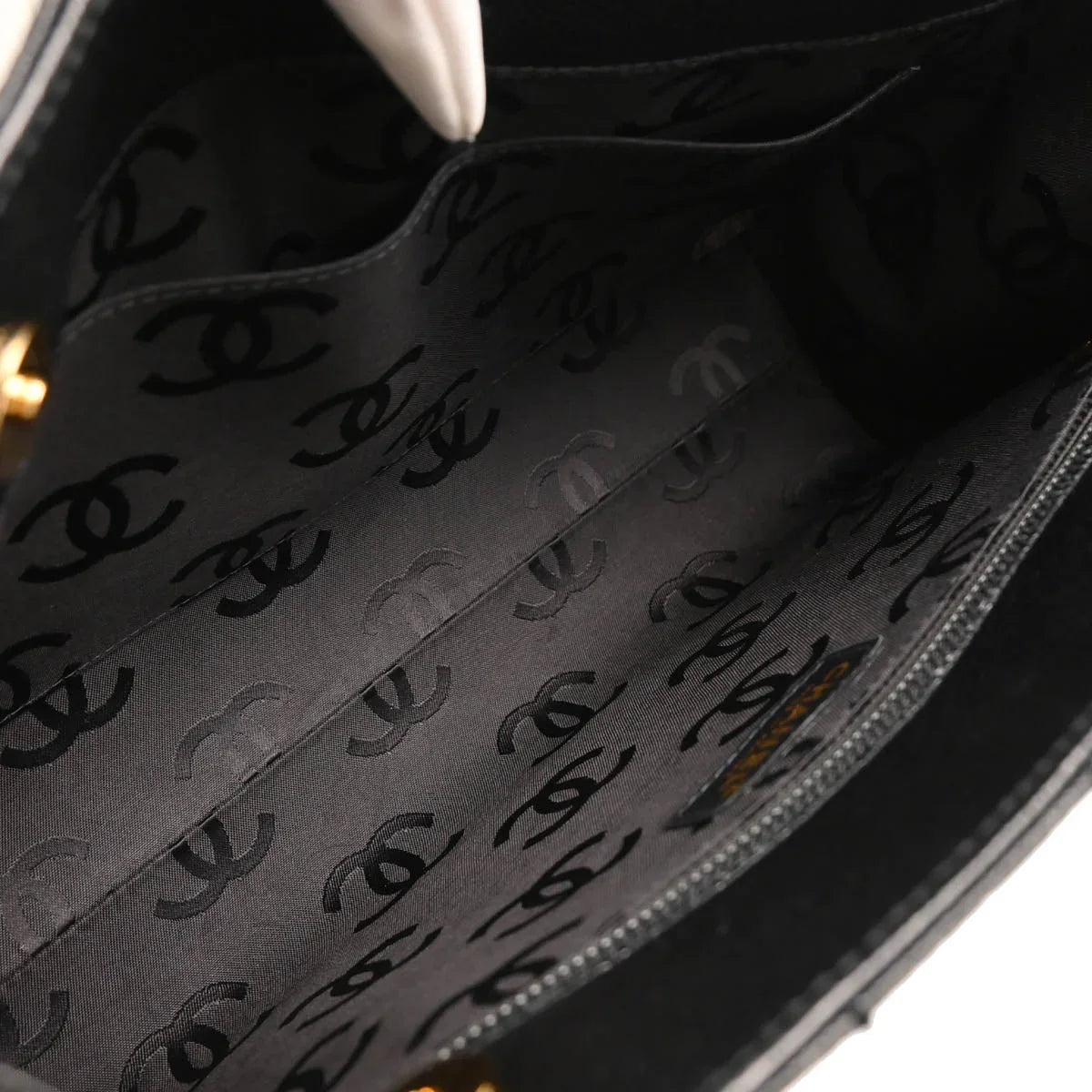 Chanel 2001-2003 Black Caviar Wild Stitch Choco Bar Chain Handbag