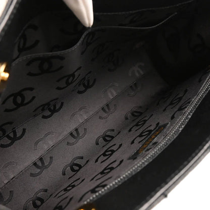 Chanel 2001-2003 Black Caviar Wild Stitch Choco Bar Chain Handbag