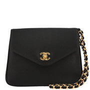 Chanel 2000-2002 Black Satin Pouch Clutch Bag