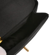 Chanel 2000-2002 Black Satin Pouch Clutch Bag
