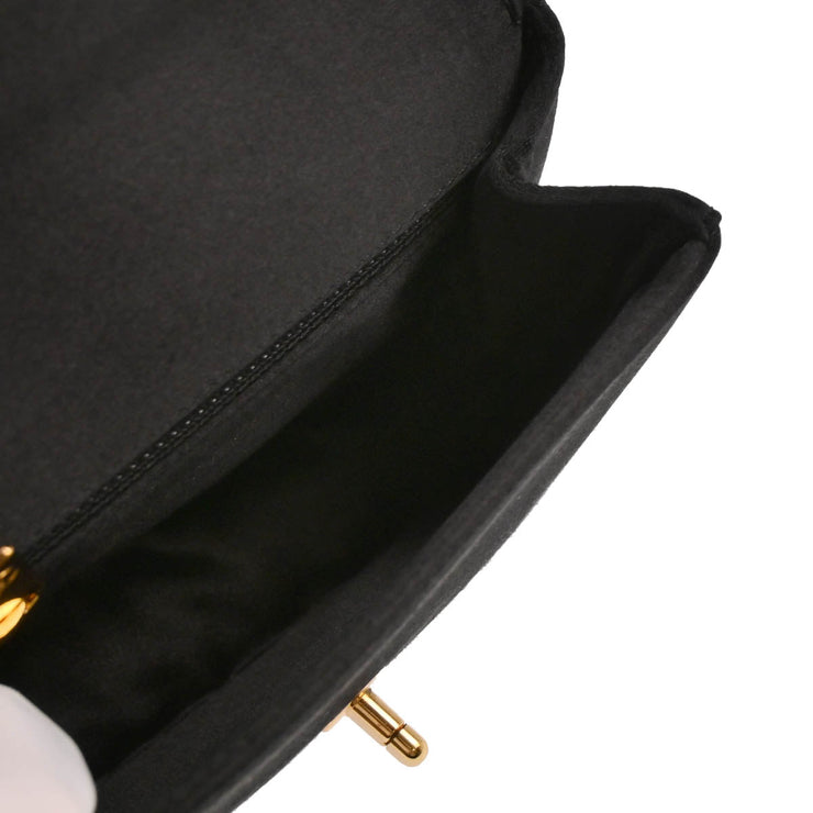 Chanel 2000-2002 Black Satin Pouch Clutch Bag