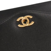 Chanel 2000-2002 Black Satin Pouch Clutch Bag
